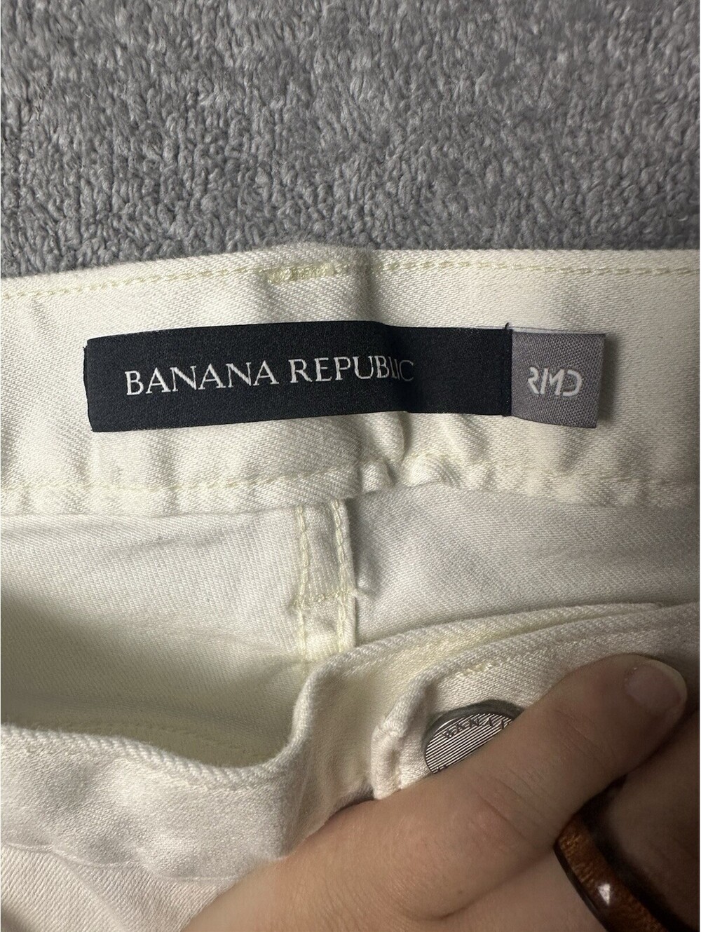 Banana Republic Tapered White Stretch Jeans Men’s 36x32 Slim Casual Denim